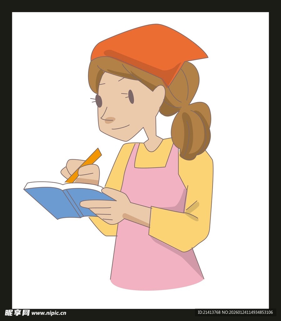 女孩专注书写美好时刻