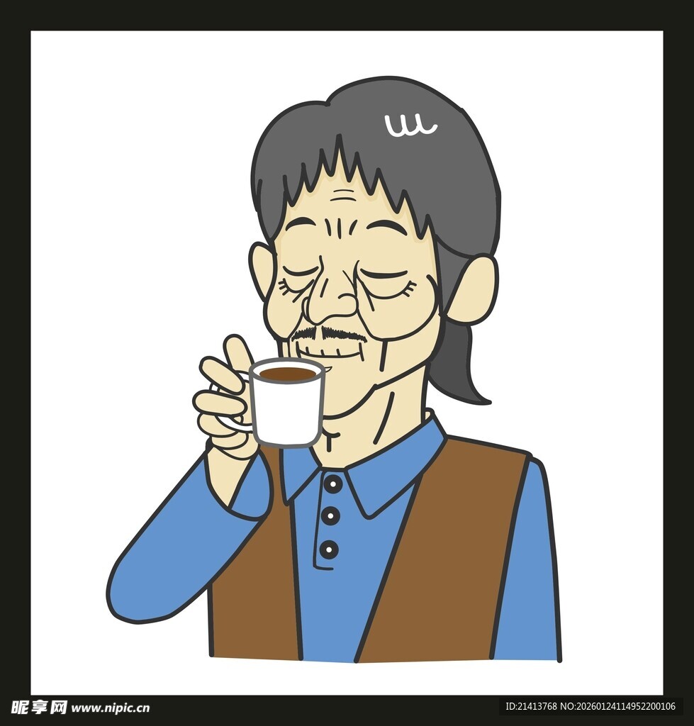 老人惬意吃面包