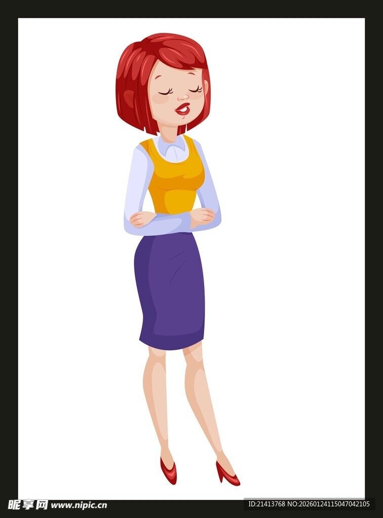 红发职业女性怀抱书本