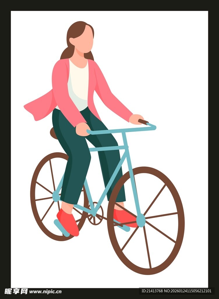 骑行的活力女孩