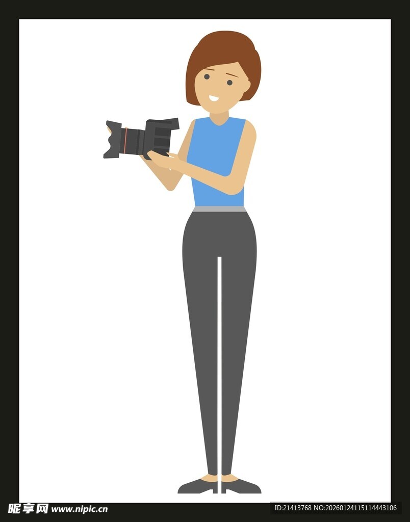 女性手持摄像机