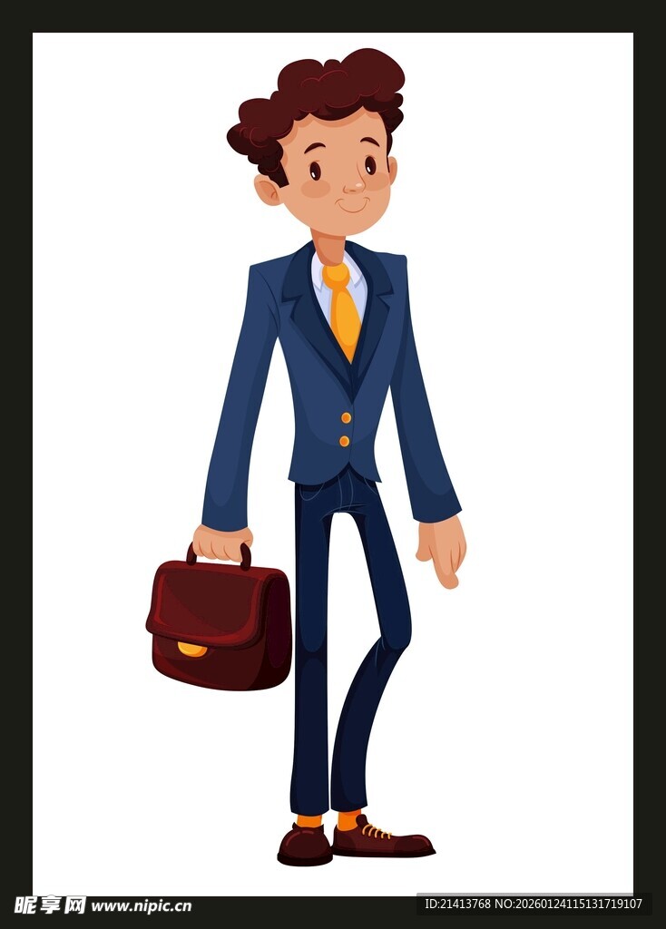 商务男士手提公文包形象