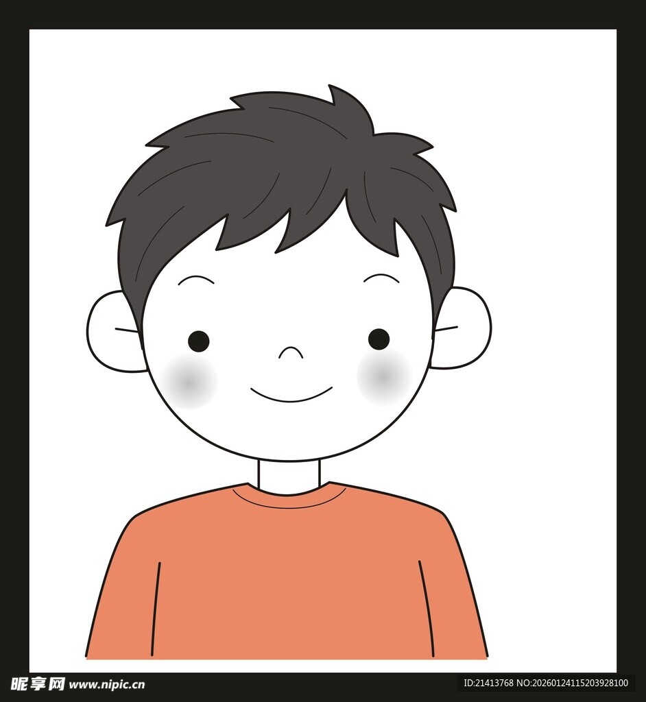 穿红衣的卡通小男孩