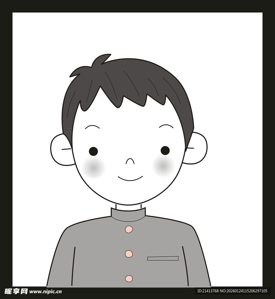 卡通风格小男孩头像