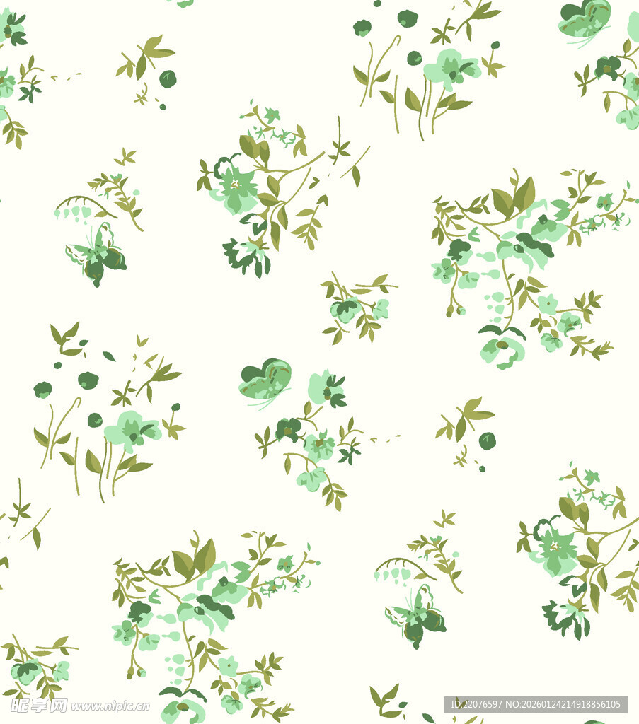 清新绿植花卉图案设计