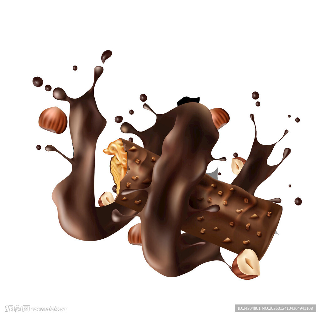 巧克力榛果飞溅瞬间