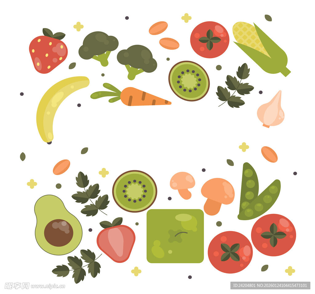 多彩蔬果组成的创意图案