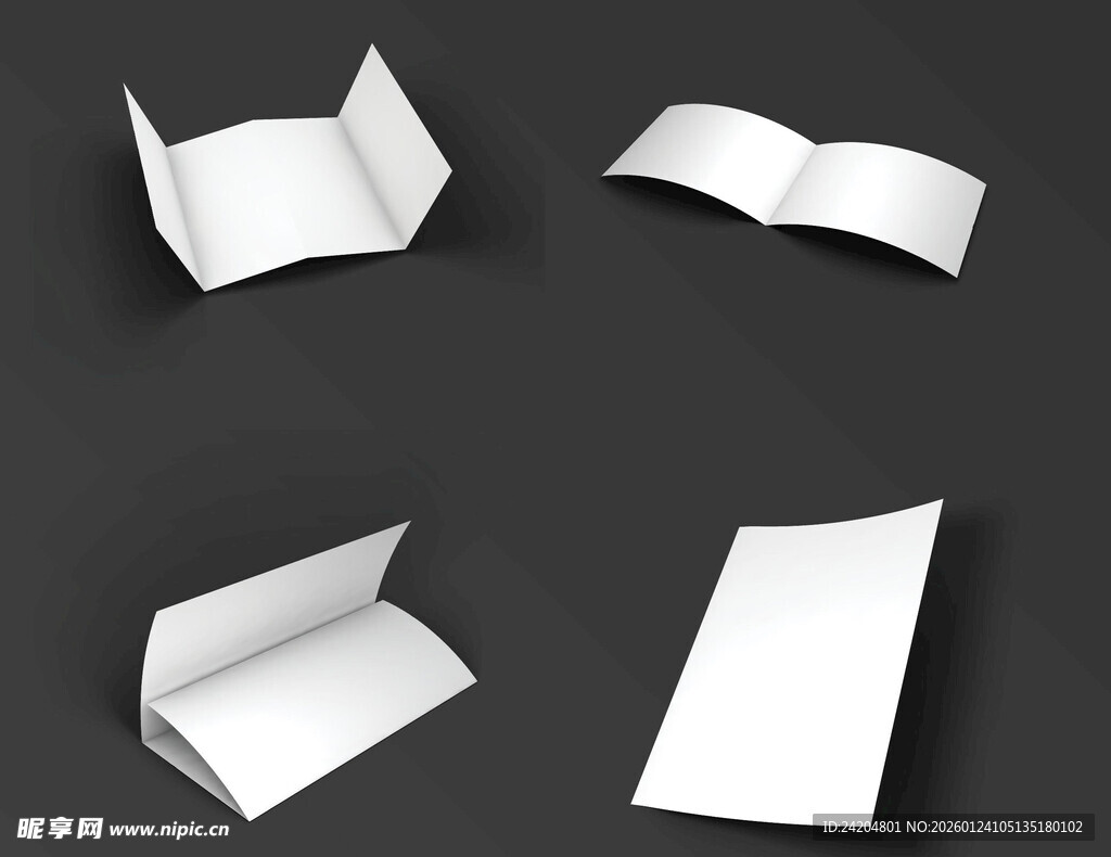 空白折叠纸张展示