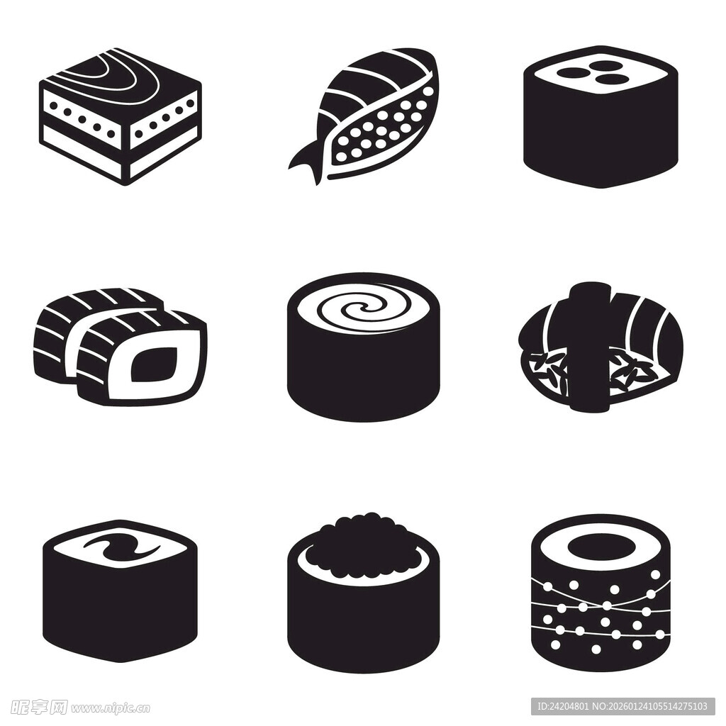 各式寿司图标集合