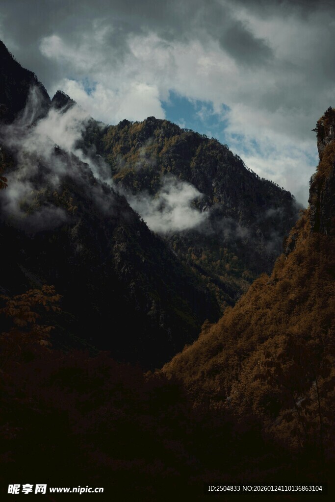 云雾缭绕的壮丽山峦