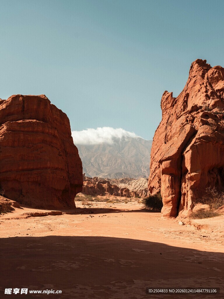  漠中的壮观红色岩石景观