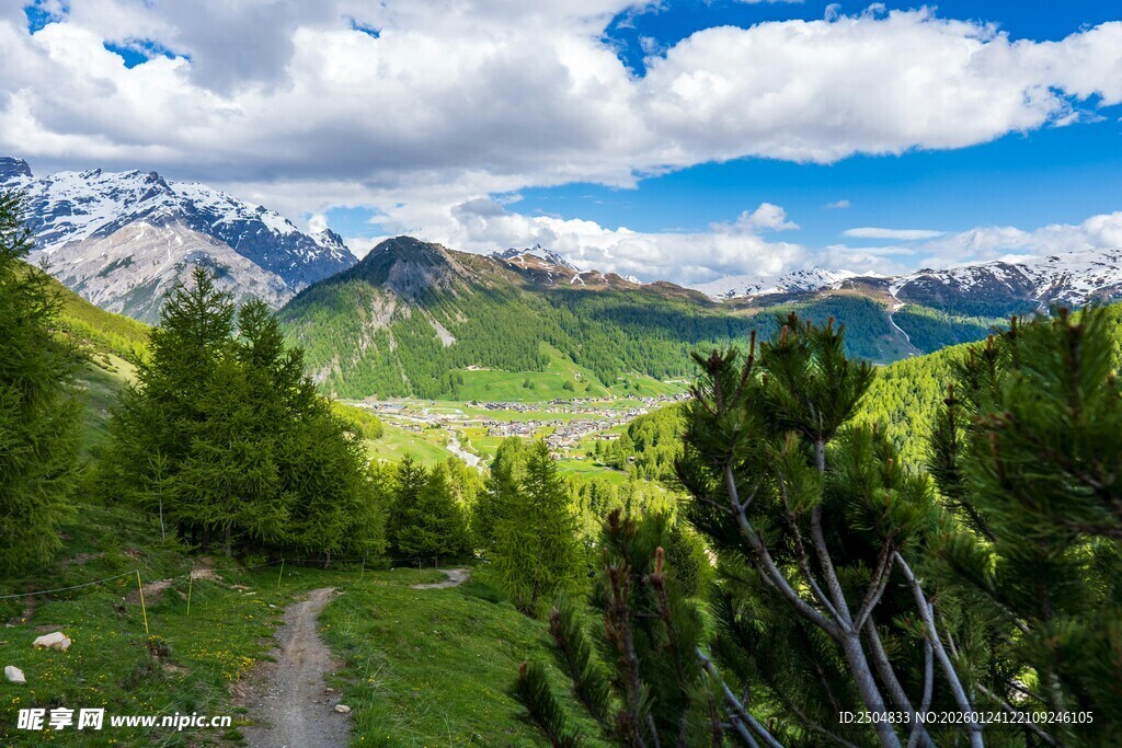 山间小径 邂逅绿野与远山