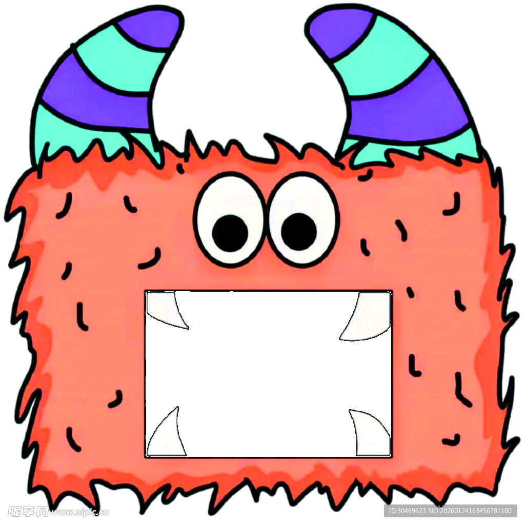 可爱毛绒怪物卡通形象