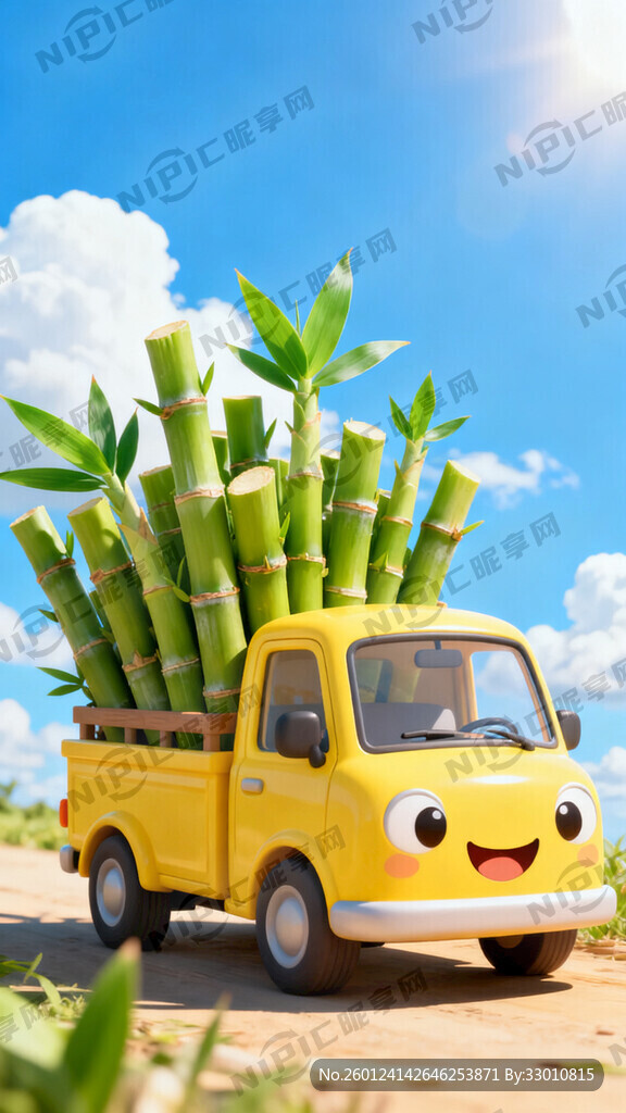 拉甘蔗的小汽车