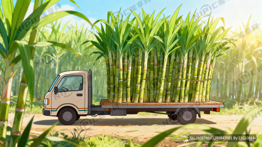 拉甘蔗的小汽车