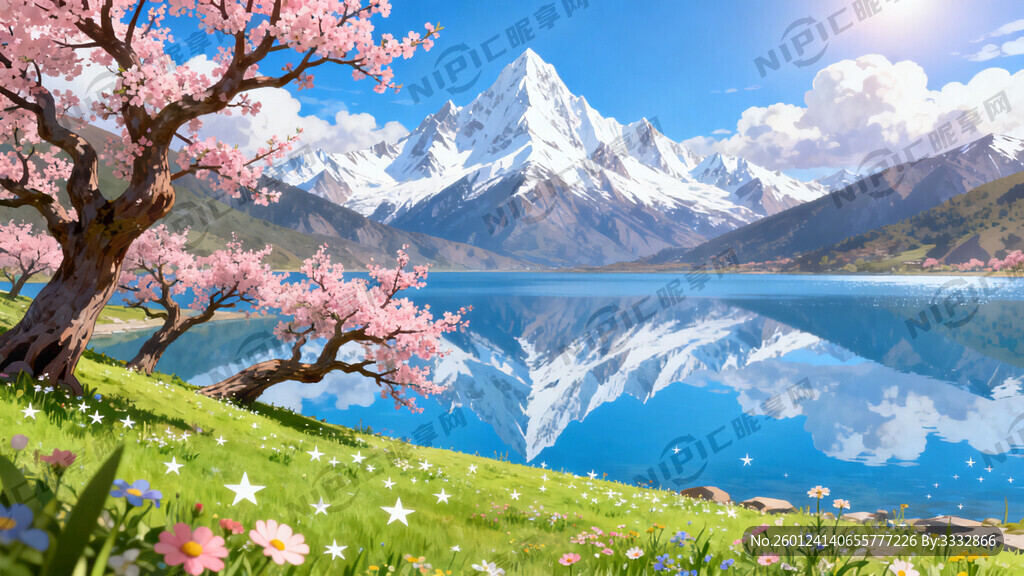 一张广角镜头拍摄的西藏风景照片