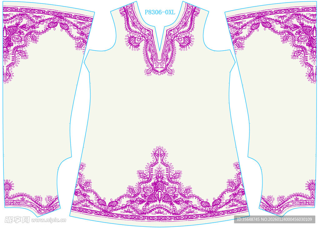 粉色花纹服饰图案设计