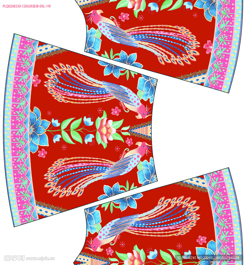 传统民族风红色刺绣服饰