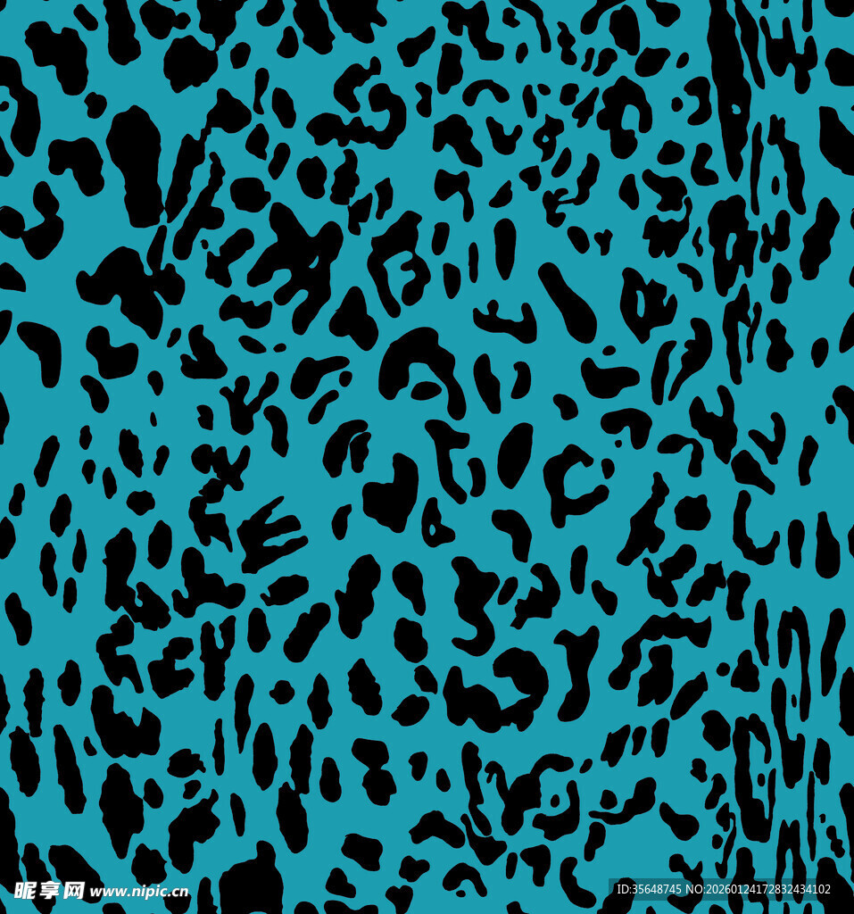 蓝黑豹纹图案背景纹理