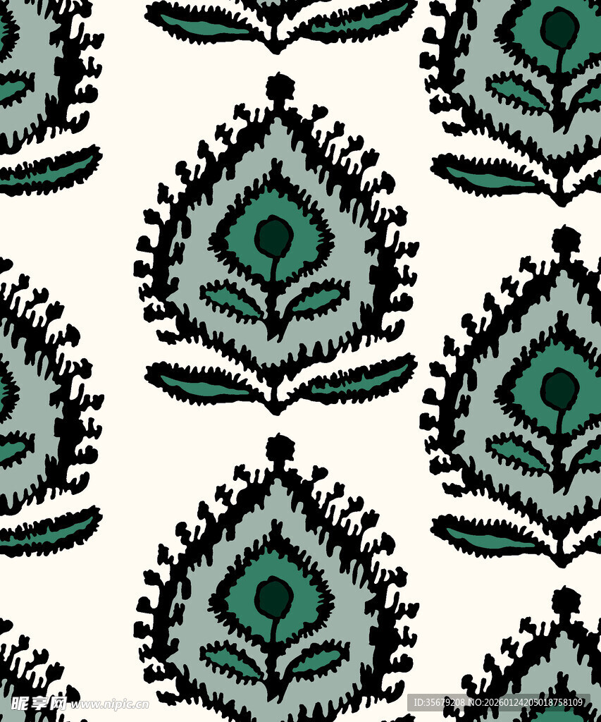 几何花卉图案纹理设计