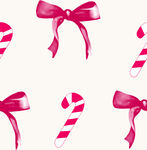 粉色蝴蝶结与糖果图案