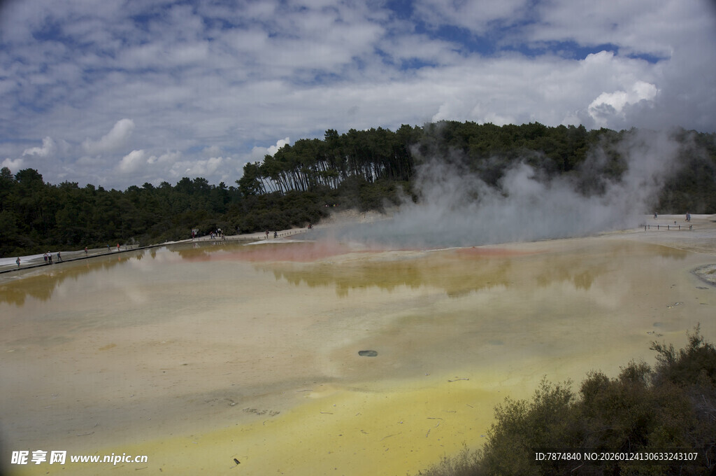五彩斑斓的地热景观地带
