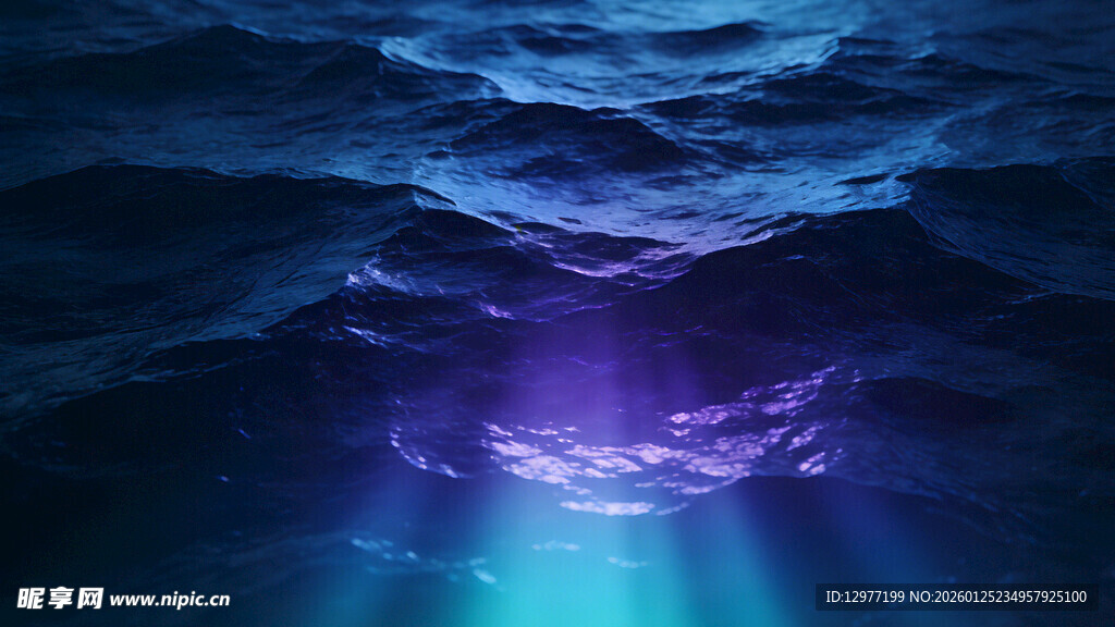 深海幽光下的神秘水底世界