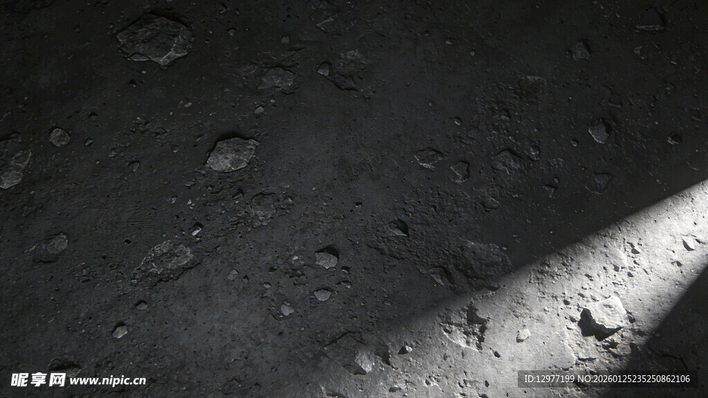 月球表面光影特写