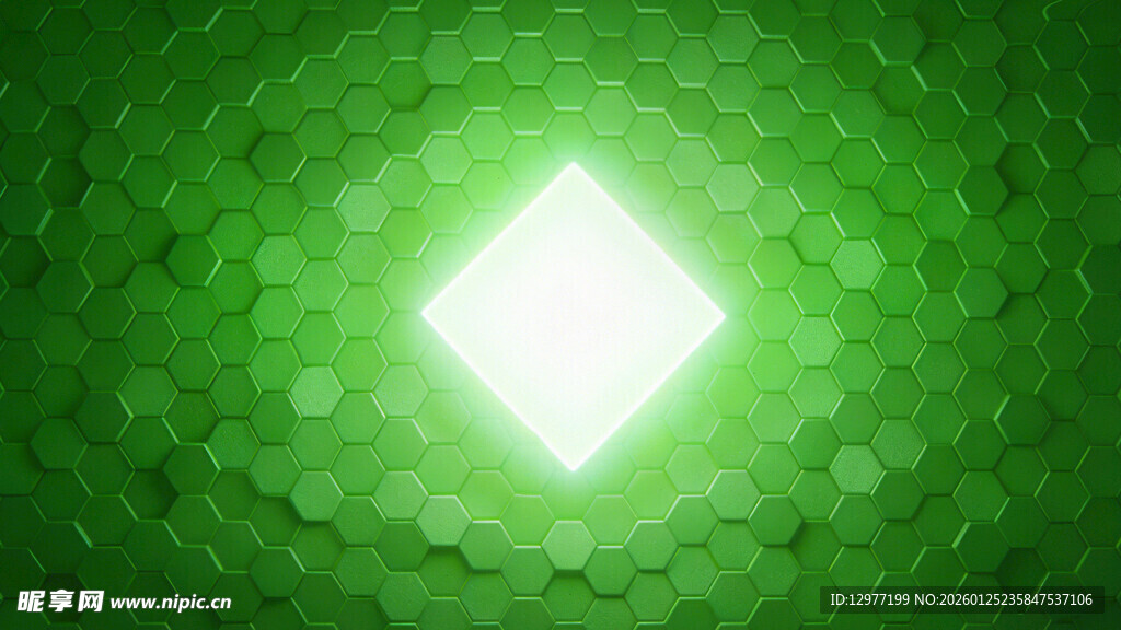 绿色渐变发光菱形图案