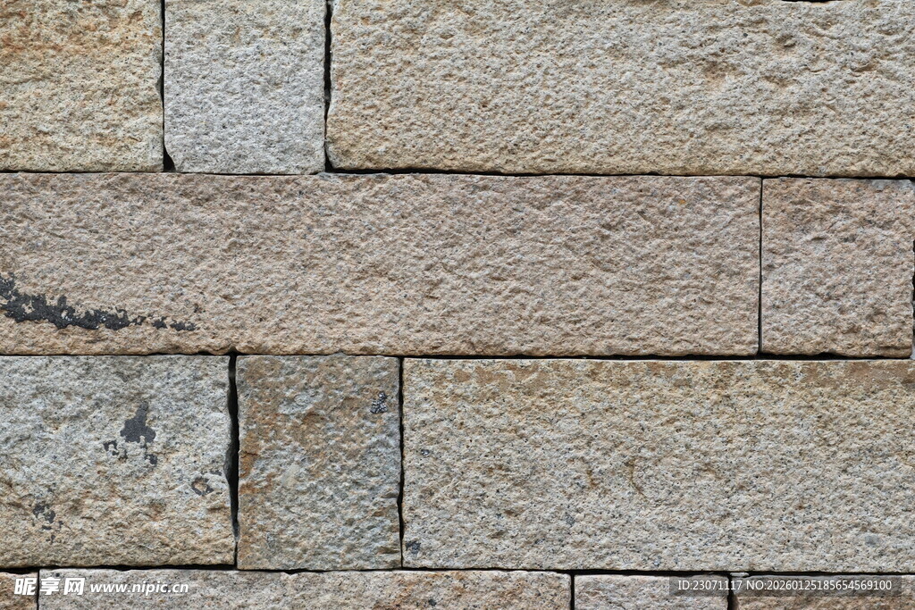 石砌墙面纹理特写