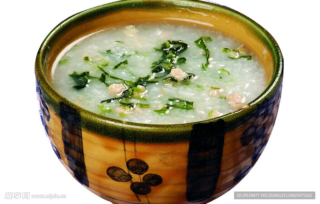 一碗美味青菜瘦肉粥