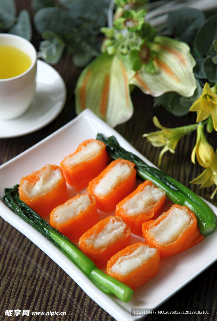 美味鲜虾肠粉摆拍特写