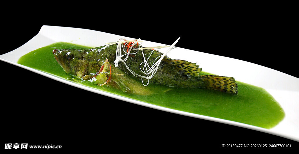 创意摆盘的精致绿色菜肴