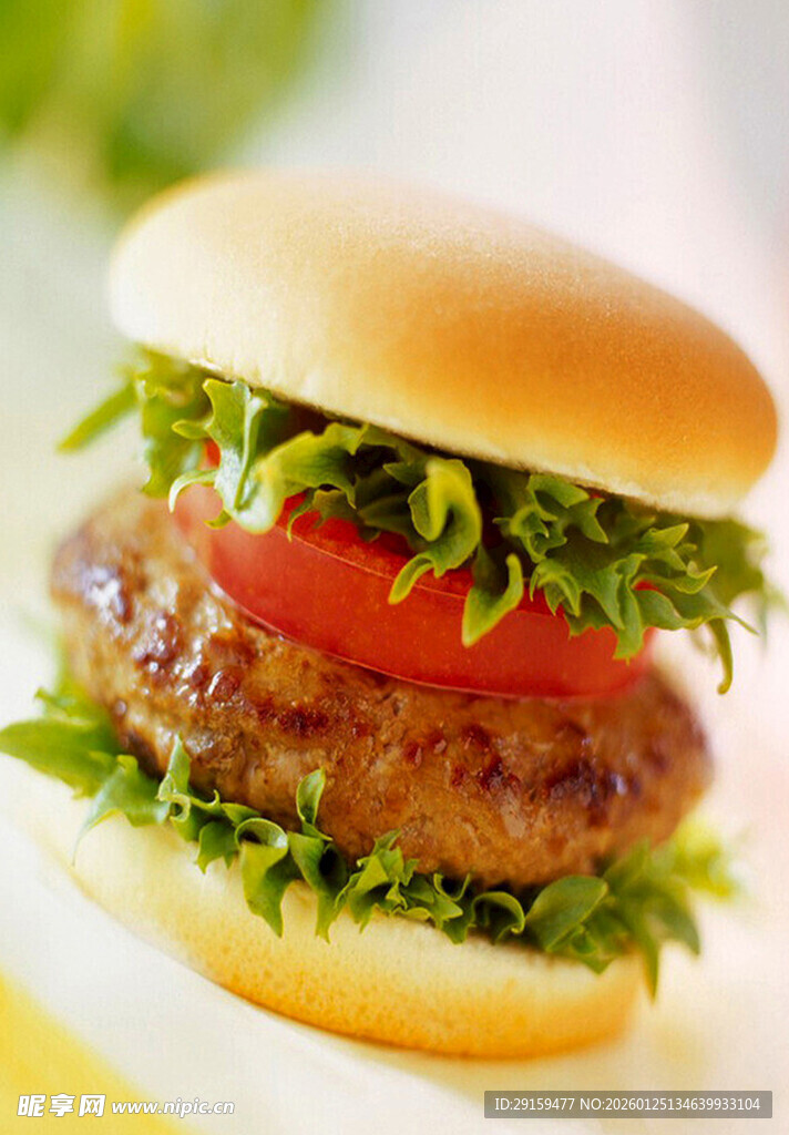 美味牛肉汉堡特写