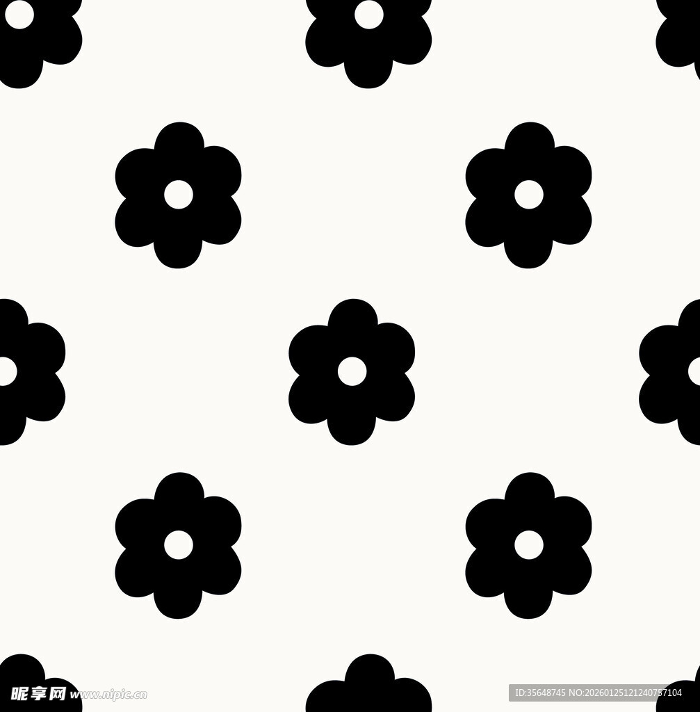 黑白花朵图案背景