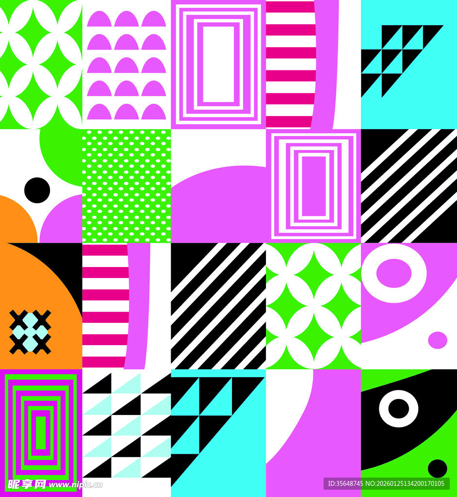 多彩几何图案抽象艺术设计