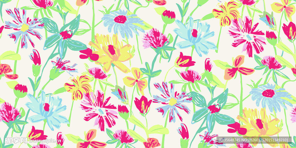 多彩花卉图案背景
