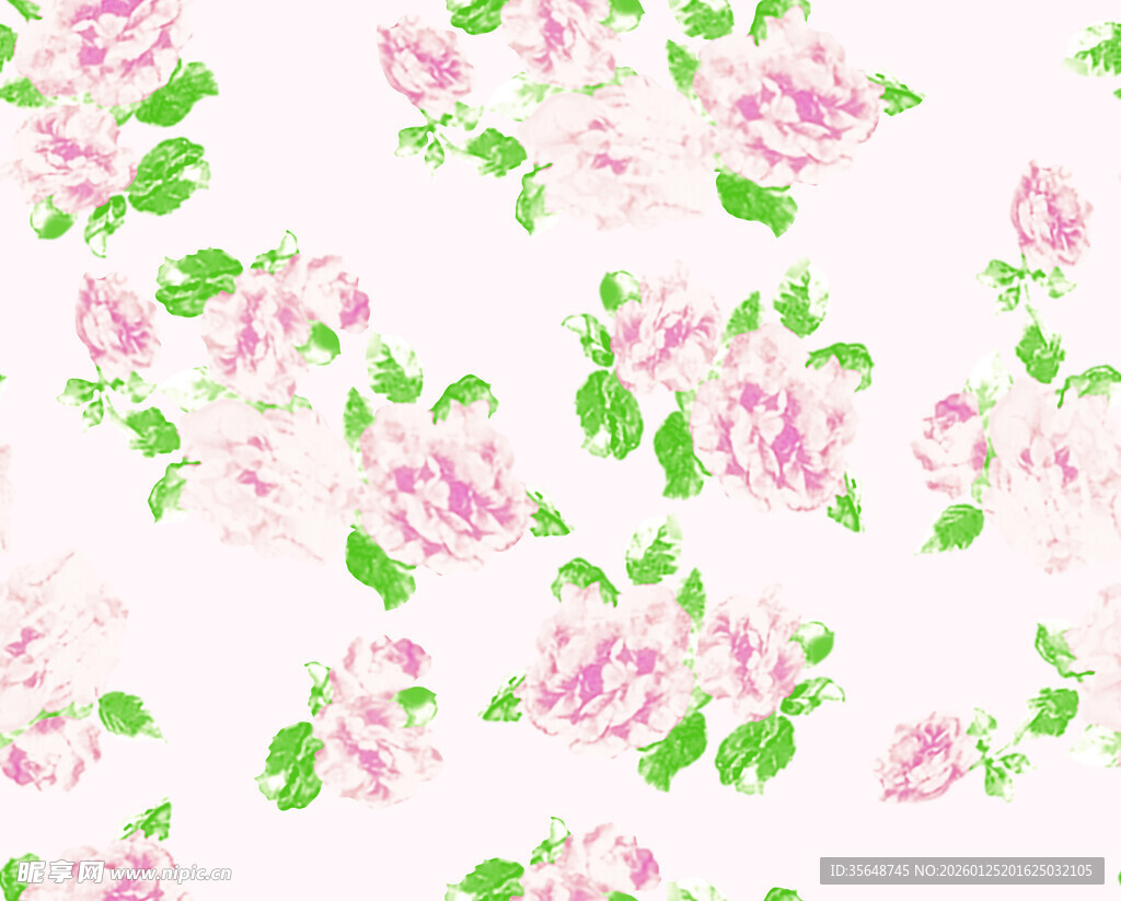 粉色花卉无缝图案背景