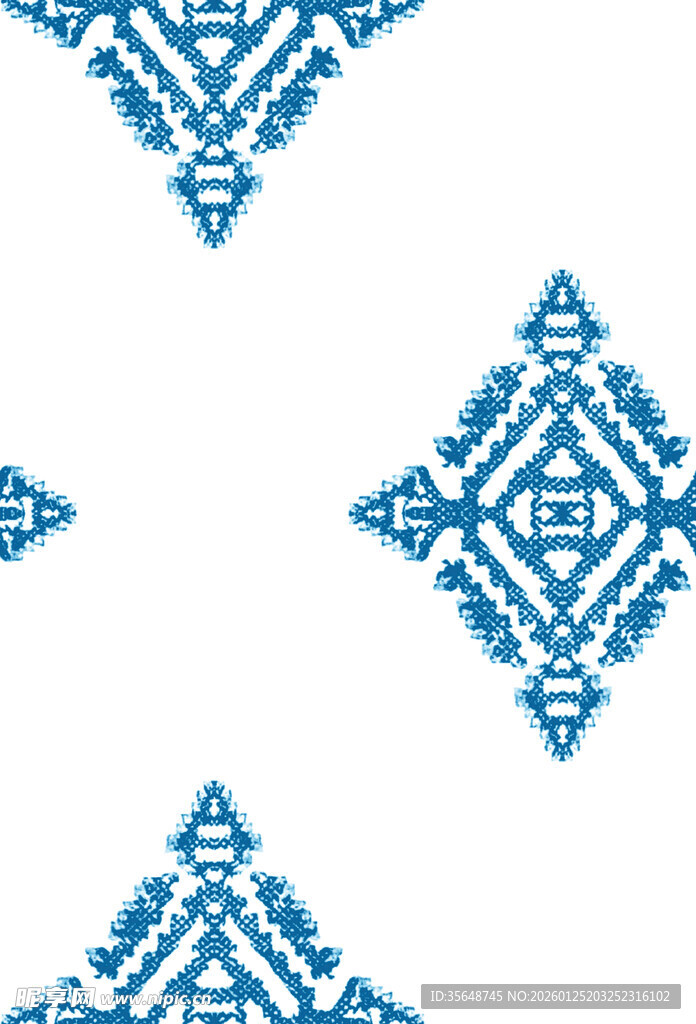 蓝色几何图案装饰元素