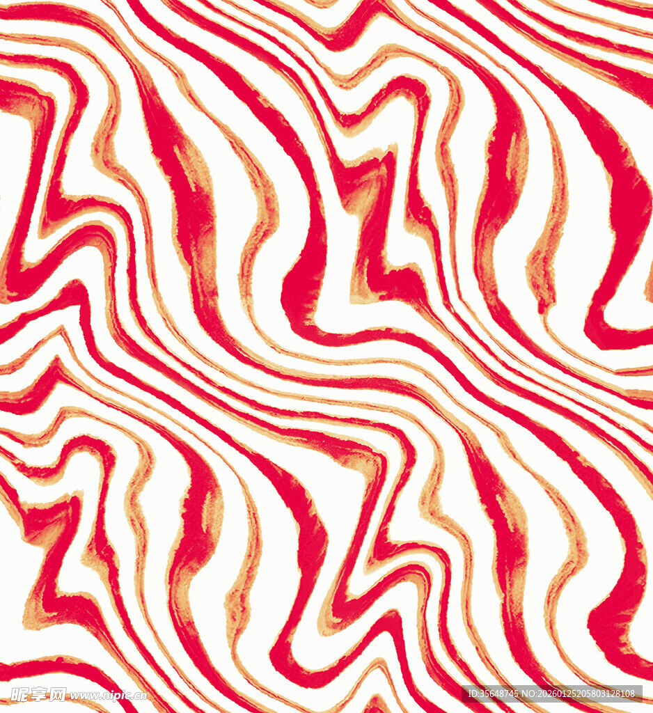 红白相间抽象波浪纹理图案