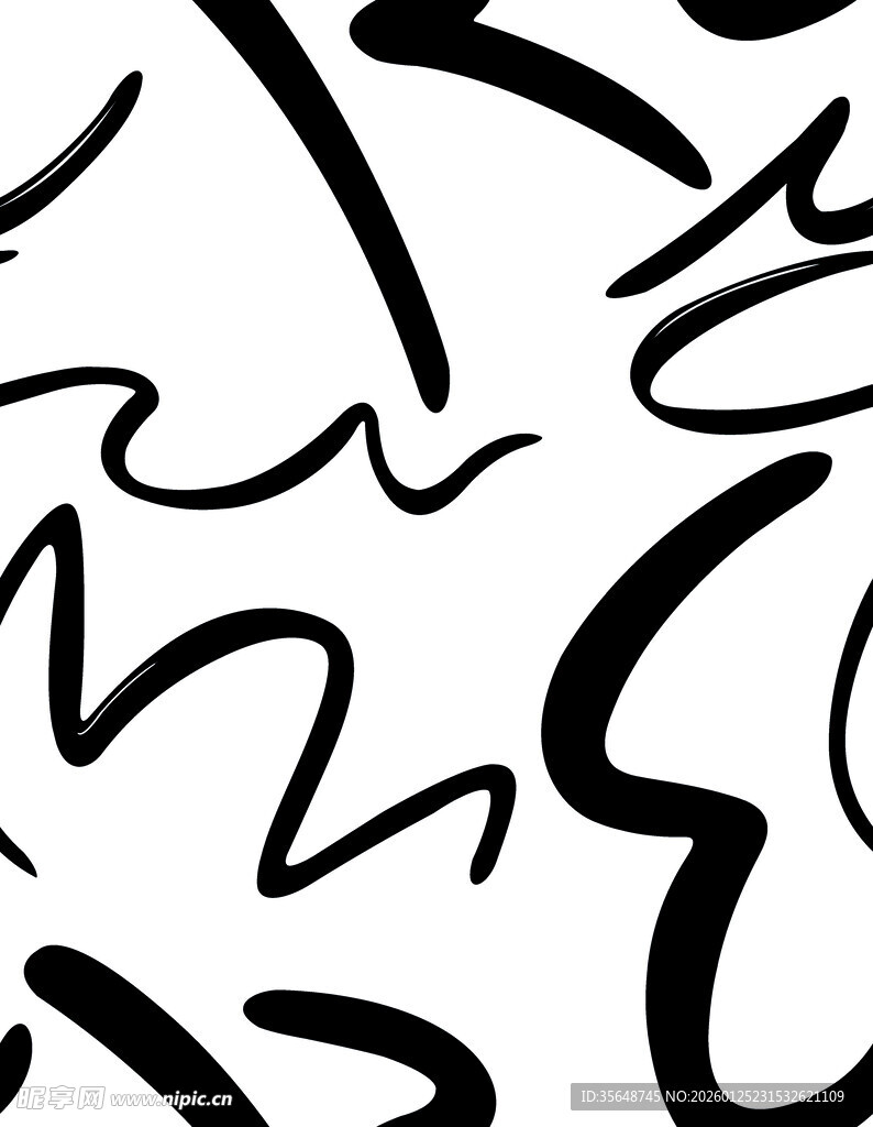 抽象黑白线条艺术图案