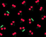 黑色背景上的樱桃图案