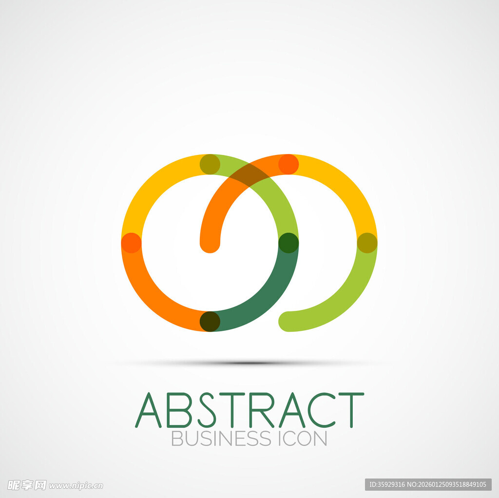 抽象双环彩色标志设计