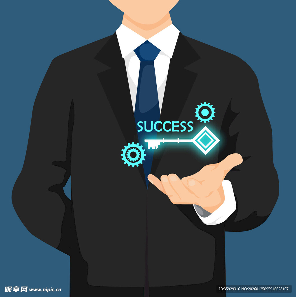 商务人士展示成功符号