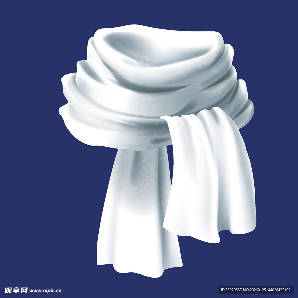 白色围巾优雅造型展示