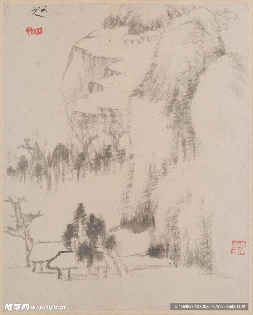 山水人物写意国画