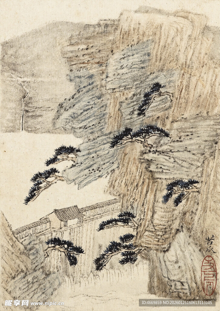 群鸟于山水间翱翔