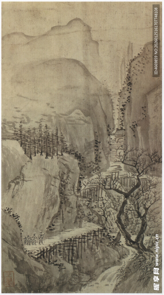 水墨山水风景图