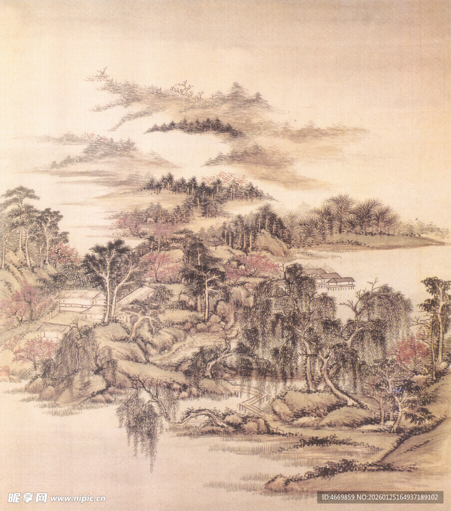 水墨山水国画风景图