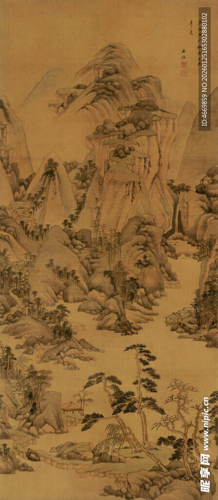 古代山水人物画卷